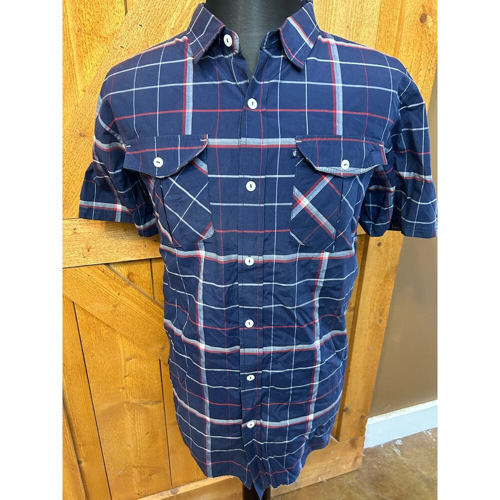 ROCAWEAR Men's 3XL Short Sleeve Button Up Blue GUC